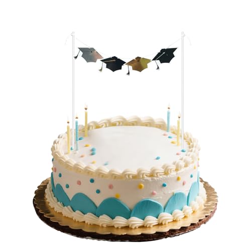 2025 Graduation Cake Topper – Schwarze Goldene Silberne Abschlusskappen Banner-Deko für Kuchen – Class of 2025 Tortenstecker für Abifeier oder Uni-Abschluss 2025 Graduation Cake Topper – Schwarze Goldene Silberne Abschlusskappen Banner-Deko für Kuchen – Class of 2025 Tortenstecker für Abifeier oder Uni-Abschluss von Seawave party