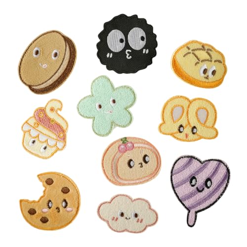 10 PCs Cartoon Food Nähflecken Kekseisen Auf Flecken Hamburger Reparaturflecken Für Kleidung Rucksäcke Dekoration von SEAYACK