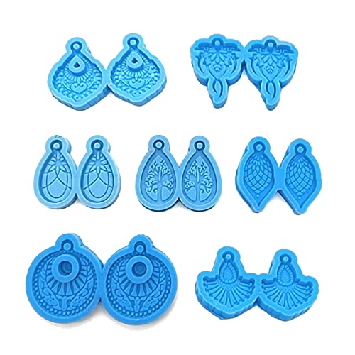 7 x Tropfenförmige Harz-Ohrring-Form, Silikon, Epoxidharz, Tropfenformen, Anhänger, Schlüsselanhänger, Ornament von SEAYACK