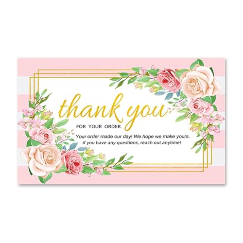 Dankeskarten mit Rosenblüten, 30 Stück Dankeskarten mit Rosenblüten, 30 Stück von SEAYACK