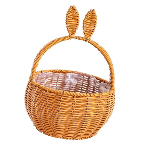 Handgewebter handgewebter Korb mit Hasenohren-Design für Zuhause und Picknick-Dekorationen, ideal für naturliebende Frauen von SEAYACK
