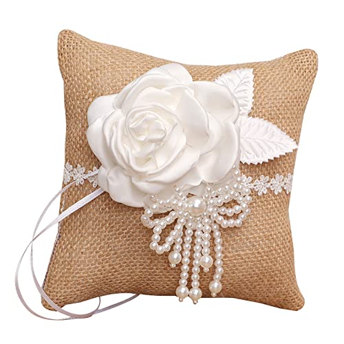 Hochzeitskorb für Blumenmädchen, kleine Blumenkörbe mit Griff, Perlenschleifen, Kunstblumen von SEAYACK
