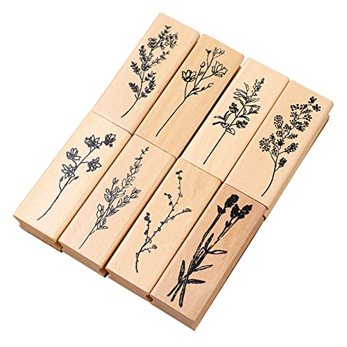 Holzstempel im Vintage-Stil, Blumen-Gummistempel, Scrapbooking-Stempel für Kartenherstellung, Scrapbooking, Album, 8 Stück Holzstempel im Vintage-Stil, Blumen-Gummistempel, Scrapbooking-Stempel für Kartenherstellung, Scrapbooking, Album, 8 Stück von SEAYACK