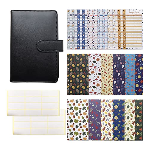 Leder Budget Binder Set mit 12 Budget Blätter 24 Aufkleber Binder Planer Notizbuch Binder Journal für Damen Herren Leder Budget Binder Set mit 12 Budget Blätter 24 Aufkleber Binder Planer Notizbuch Binder Journal für Damen Herren von SEAYACK
