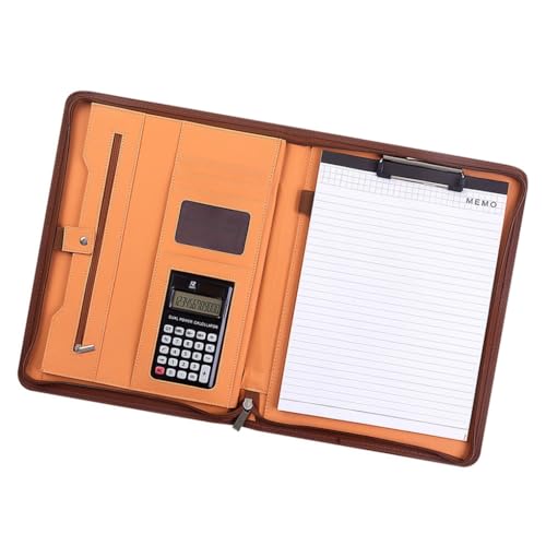 Multifunktionale Konferenzmappe mit Reißverschluss, Leder, Business-Dateimappe mit Tasche, Kartenhalter, Stiftschlitz, Klemmbrett Multifunktionale Konferenzmappe mit Reißverschluss, Leder, Business-Dateimappe mit Tasche, Kartenhalter, Stiftschlitz, Klemmbrett von SEAYACK