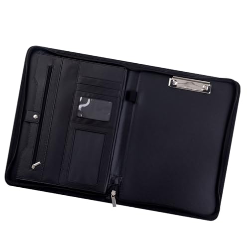 Multifunktionale Konferenzmappe mit Reißverschluss, Leder, Business-Dateimappe mit Tasche, Kartenhalter, Stiftschlitz, Klemmbrett Multifunktionale Konferenzmappe mit Reißverschluss, Leder, Business-Dateimappe mit Tasche, Kartenhalter, Stiftschlitz, Klemmbrett von SEAYACK
