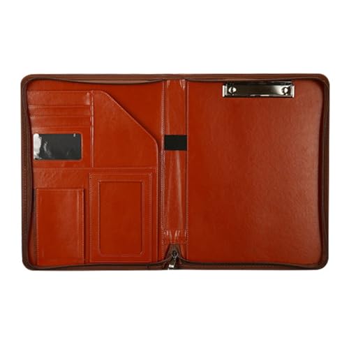 Multifunktionale Konferenzmappe mit Reißverschluss, Leder, Business-Dateimappe mit Tasche, Kartenhalter, Stiftschlitz, Klemmbrett Multifunktionale Konferenzmappe mit Reißverschluss, Leder, Business-Dateimappe mit Tasche, Kartenhalter, Stiftschlitz, Klemmbrett von SEAYACK
