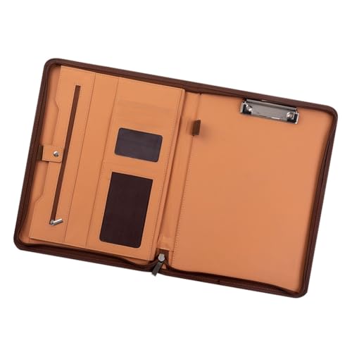 Multifunktionale Konferenzmappe mit Reißverschluss, Leder, Business-Dateimappe mit Tasche, Kartenhalter, Stiftschlitz, Klemmbrett Multifunktionale Konferenzmappe mit Reißverschluss, Leder, Business-Dateimappe mit Tasche, Kartenhalter, Stiftschlitz, Klemmbrett von SEAYACK