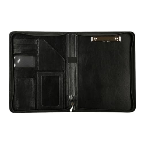Multifunktionale Konferenzmappe mit Reißverschluss, Leder, Business-Dateimappe mit Tasche, Kartenhalter, Stiftschlitz, Klemmbrett Multifunktionale Konferenzmappe mit Reißverschluss, Leder, Business-Dateimappe mit Tasche, Kartenhalter, Stiftschlitz, Klemmbrett von SEAYACK