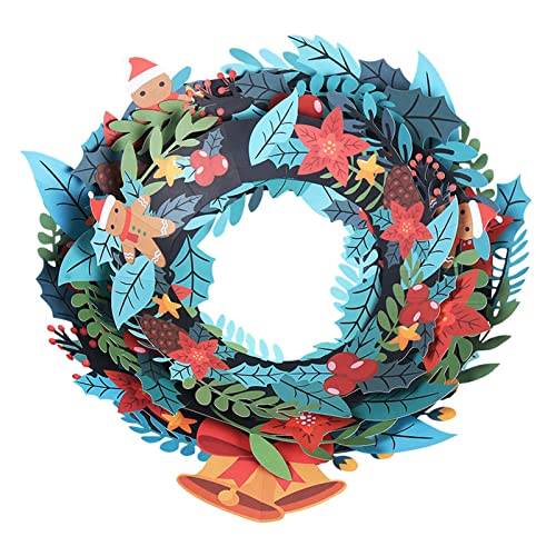 Papierkranz zum Aufhängen an der Wand, handgefertigt, Weihnachtsdekoration, Haustür, Urlaubsdekoration, Familie, Freunde, Nachbarn Papierkranz zum Aufhängen an der Wand, handgefertigt, Weihnachtsdekoration, Haustür, Urlaubsdekoration, Familie, Freunde, Nachbarn von SEAYACK