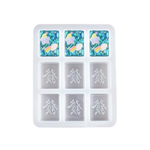 Praktische Mahjong-Epoxidharz-Form, handgefertigt, Mahjong-Anhänger, Ornament, Basteln, Silikonform für Schmuckliebhaber von SEAYACK