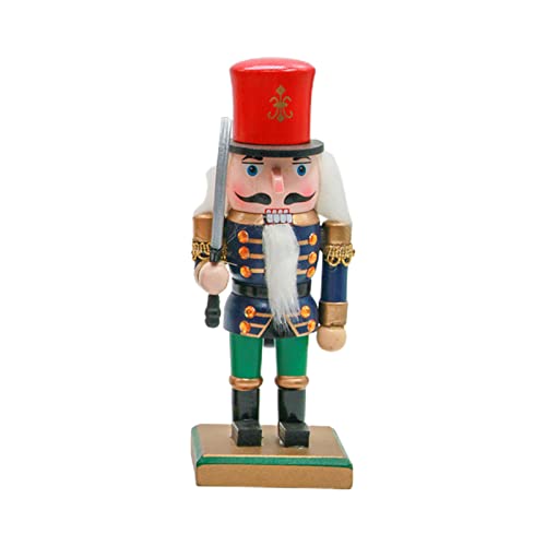 SEAYACK 20,3 cm große hölzerne Weihnachts-Soldat Ornamente König Figur Spielzeug für Weihnachtsdekorationen Regale Tische Display von SEAYACK