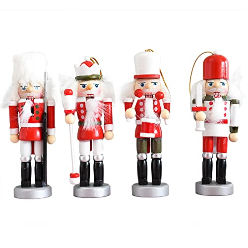 SEAYACK 4 Stück für kreative Soldaten für Puppen, traditionelles Holz mit Umhängeband, weihnachtliche Dekoration für Regale und T von SEAYACK