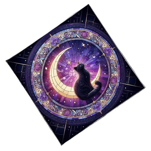 SEAYACK Divinationen Tischdecke Mondkatzen Muster Astrologie Tarotkarte Tischdecke Altars Stoff Göttlichkeit Brettspielzubehör von SEAYACK