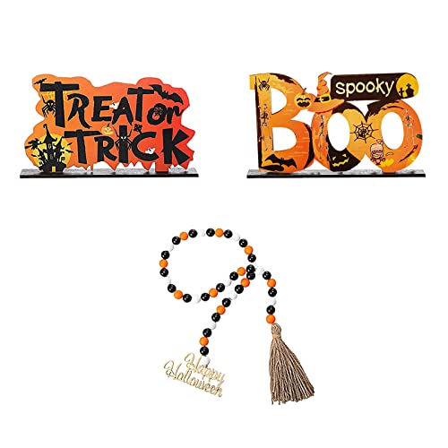 SEAYACK Halloween-Deko-Set mit Holzperlen, Kranz, Zubehör für Zuhause, Neujahr, Geburtstag, Party-Dekoration SEAYACK Halloween-Deko-Set mit Holzperlen, Kranz, Zubehör für Zuhause, Neujahr, Geburtstag, Party-Dekoration von SEAYACK