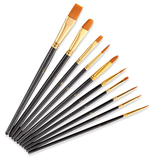 SEAYACK Nylon-Pinsel, Holzpinsel, Künstler-Kunst-Set für Leinwand, Felsen, Aquarell, Gouache, Acryl, Ölgemälde, 10 Stück SEAYACK Nylon-Pinsel, Holzpinsel, Künstler-Kunst-Set für Leinwand, Felsen, Aquarell, Gouache, Acryl, Ölgemälde, 10 Stück von SEAYACK