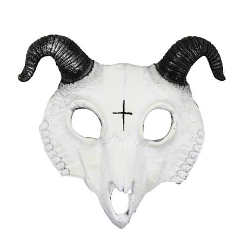 SEAYACK Schaf für Kopf Halloween Schaf Schädel Cosplay Halloween Party Horror für Maskerade Cosplay Party Requisiten von SEAYACK