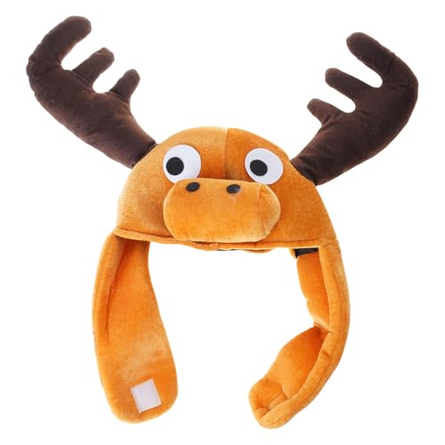 SEAYACK Schöner Brauner Elch Plüschhut Warm Warmes Tierform Kopfbedeckung Für Kinder Und Erwachsene Geburtstag Und Themenparty Tierkappen SEAYACK Schöner Brauner Elch Plüschhut Warm Warmes Tierform Kopfbedeckung Für Kinder Und Erwachsene Geburtstag Und Themenparty Tierkappen von SEAYACK