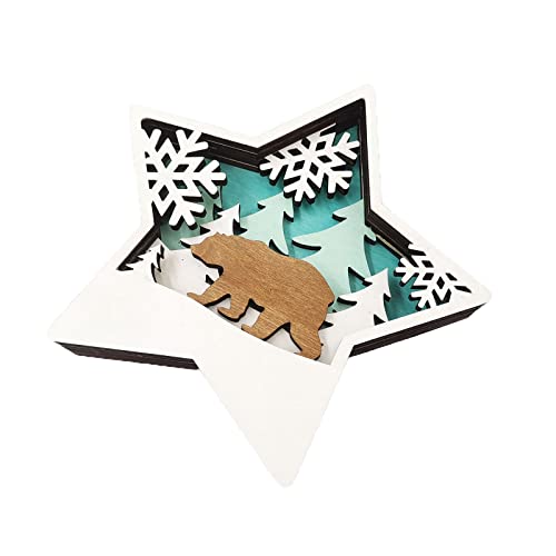 SEAYACK Stern Weihnachtsstern Tischornament Elch Schneemann Familie Bauernhaus Tisch Neujahr Ornament Weihnachtsmann von SEAYACK