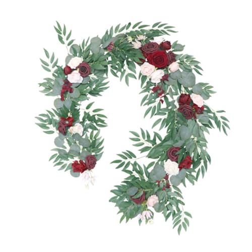 SEAYACK Tischläufer mit künstlichen Rosen und Ranken, Tischdekoration für Hochzeiten, Partys SEAYACK Tischläufer mit künstlichen Rosen und Ranken, Tischdekoration für Hochzeiten, Partys von SEAYACK