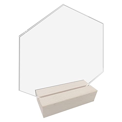 SEAYACK Transparenter Schreibtisch-Präsentationshalter, Acryl-Tischschild-Halter, Holzsockel für Bankett, Hochzeit, Partys, Tischkarte, Hotel SEAYACK Transparenter Schreibtisch-Präsentationshalter, Acryl-Tischschild-Halter, Holzsockel für Bankett, Hochzeit, Partys, Tischkarte, Hotel von SEAYACK