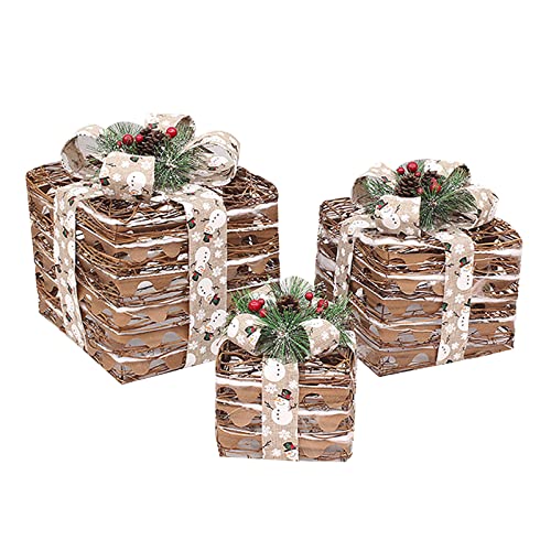 SEAYACK Weihnachtliches Rattan-Ornament, 3-teiliges Set, Dekoration für Zuhause, Tischdekoration SEAYACK Weihnachtliches Rattan-Ornament, 3-teiliges Set, Dekoration für Zuhause, Tischdekoration von SEAYACK