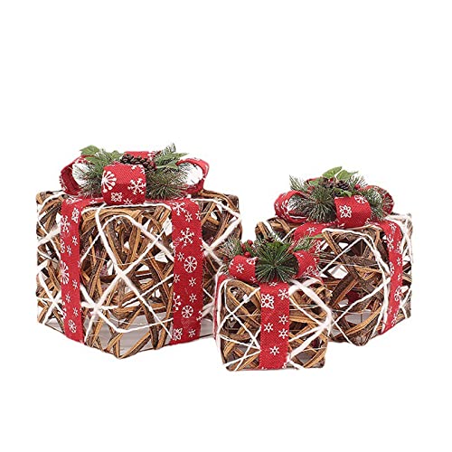 SEAYACK Weihnachtliches Rattan-Ornament, 3-teiliges Set, Dekoration für Zuhause, Tischdekoration SEAYACK Weihnachtliches Rattan-Ornament, 3-teiliges Set, Dekoration für Zuhause, Tischdekoration von SEAYACK