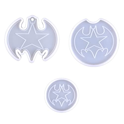 Silikonformen mit Fledermaus-Anhänger, 3 Stück, mit Loch, Schlüsselanhänger, handgefertigte Ornament-Form für Halloween Silikonformen mit Fledermaus-Anhänger, 3 Stück, mit Loch, Schlüsselanhänger, handgefertigte Ornament-Form für Halloween von SEAYACK