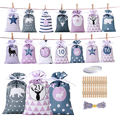 Weihnachts-Adventskalender-Tüten, 24 Tage, Tüten für Süßigkeitentüten, Heimdekoration, Basteln, Urlaubsdekoration Weihnachts-Adventskalender-Tüten, 24 Tage, Tüten für Süßigkeitentüten, Heimdekoration, Basteln, Urlaubsdekoration von SEAYACK