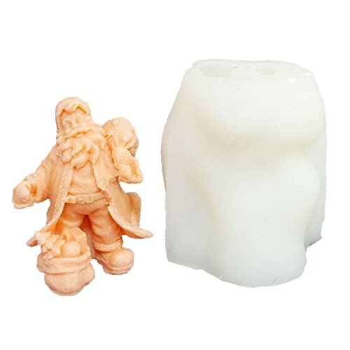 Weihnachtsmann-Silikonformen, 3D-Weihnachtsmann, handgefertigte Seifenform, Gießen für Kuchendekoration, Dekoration von SEAYACK