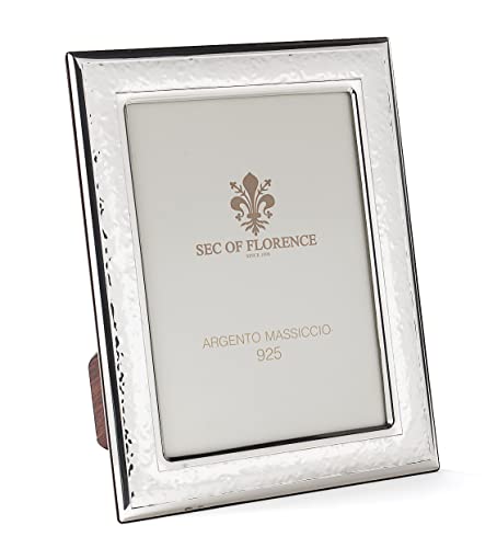 SEC OF FLORENCE 7218/13x18 Bilderrahmen aus massivem 925er Silber mit Rückseite aus Mahagoni Holz von SEC OF FLORENCE