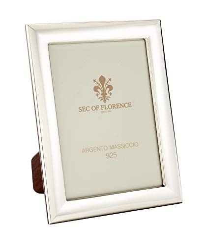 SEC OF FLORENCE 7301/20 x 30IT Bilderrahmen aus massivem 925er Silber mit Rückseite aus Mahagoni-Holz von SEC OF FLORENCE