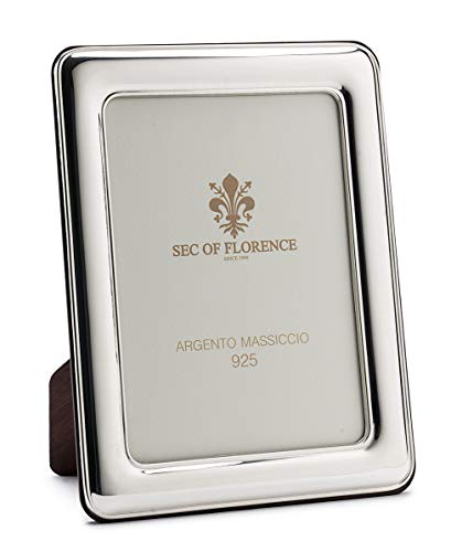 SEC OF FLORENCE 7304/20 x 30 Bilderrahmen aus massivem 925er Silber mit Rückseite aus Mahagoni-Holz von SEC OF FLORENCE