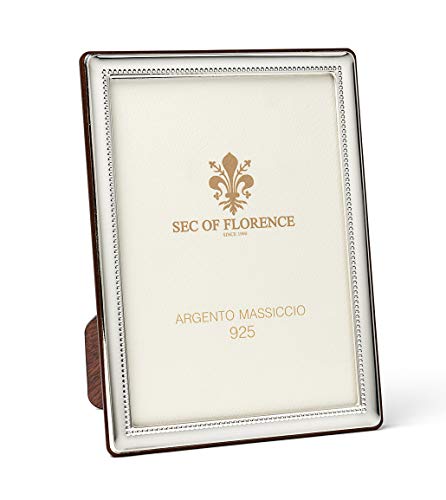SEC OF FLORENCE 7374/18 x 24 Bilderrahmen aus massivem 925er Silber mit Rückseite aus Mahagoni-Holz von SEC OF FLORENCE