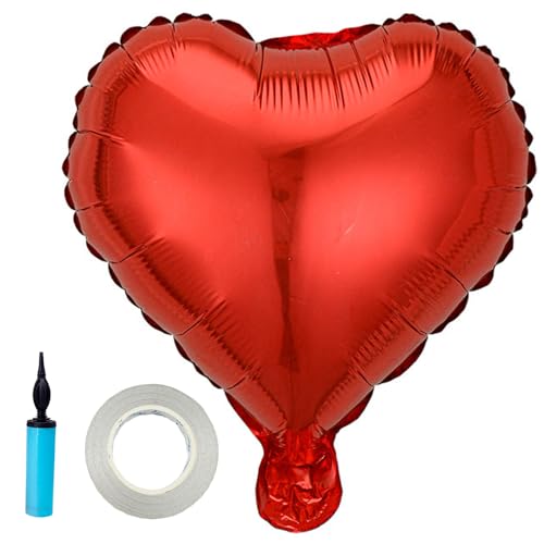SECALIFE 20 Stück rote Liebesluftballons in Herzform, 18 Zoll Folienballons mit 10 Meter Ballonband, romantische Dekorationen für Geburtstagsfeiern, Hochzeiten, Valentinstag, Jubiläen und Feiern von SECALIFE