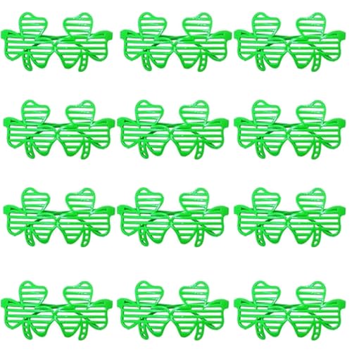 SECALIFE 12 Paar St. Patricks Day Kleeblatt-Brille, Shutter, Partybrille, irische grüne Sonnenbrille, Eyeware, Kostümzubehör, Partyzubehör für Männer und Frauen SECALIFE 12 Paar St. Patricks Day Kleeblatt-Brille, Shutter, Partybrille, irische grüne Sonnenbrille, Eyeware, Kostümzubehör, Partyzubehör für Männer und Frauen von SECALIFE