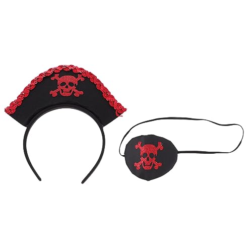 SECFOU 1 Satz Piraten Kostüm Set mit Stirnband und Augenmaske für Halloween Cosplay und Kostümpartys für Erwachsene Auffällige Accessoires für Unvergessliche Verkleidung von SECFOU