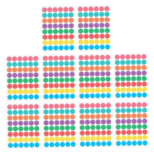 SECFOU 10 Blatt Runde Beschriftungsaufkleber Selbstklebende Etiketten mit Beschreibbarer Fläche Praktisch für Organisation und Dekoration Bedrucken und Beschriften von SECFOU