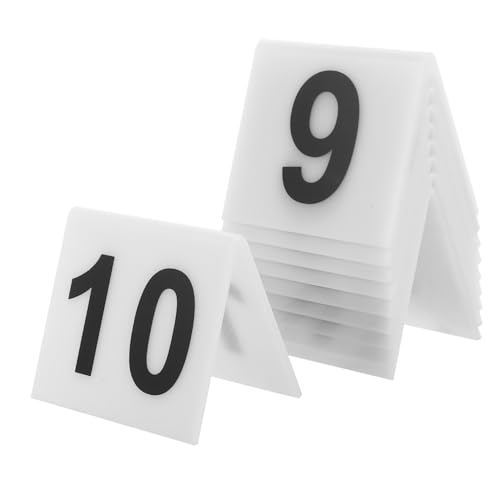 SECFOU 10 Stück Nummernschild, Wiederverwendbare Tischnummern, Desktop Tischnummern, Spiel Beweismarker, Restaurant Beweismarker, Multifunktionales Tischschild, Bodennummernmarker, von SECFOU