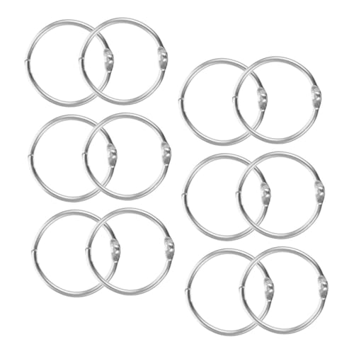 SECFOU 12 Stück Metall Binderringe, Metallringe Für Karteikarten, Praktische Segmentierte Binderringe, Notizbuch Clipringe, Ringbinder Clips, Schlüsselring Clip, Loseblattringe, von SECFOU