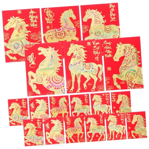 SECFOU 120 Stück Teiliges Vietnamesische Neujahrs hongbao Umschläge Dickes Papier Einzigartiges Pferdejahr design Traditionelle Glückssymbole Dekorative Rote Umschläge für Lunar Year SECFOU 120 Stück Teiliges Vietnamesische Neujahrs hongbao Umschläge Dickes Papier Einzigartiges Pferdejahr design Traditionelle Glückssymbole Dekorative Rote Umschläge für Lunar Year von SECFOU