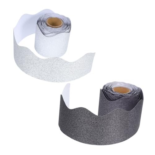 SECFOU 2 Rollen Glitzernde Gewellte Schwarze Brett Bordüren Je Elegante Funkelnde Kanten Dekorative Pinnwandbordüre für Schule Büro Vielseitige Tafel Rahmen Aufkleber SECFOU 2 Rollen Glitzernde Gewellte Schwarze Brett Bordüren Je Elegante Funkelnde Kanten Dekorative Pinnwandbordüre für Schule Büro Vielseitige Tafel Rahmen Aufkleber von SECFOU