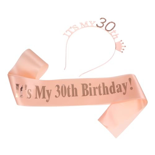SECFOU 2 Stück Teiliges Party Set mit Glänzendem und Satin Schulterband Langlebiges Geburtstagszubehör Kristall Geeignet für Frauen und Mädchen Kreative Geschenkidee für Feierlichkeiten von SECFOU