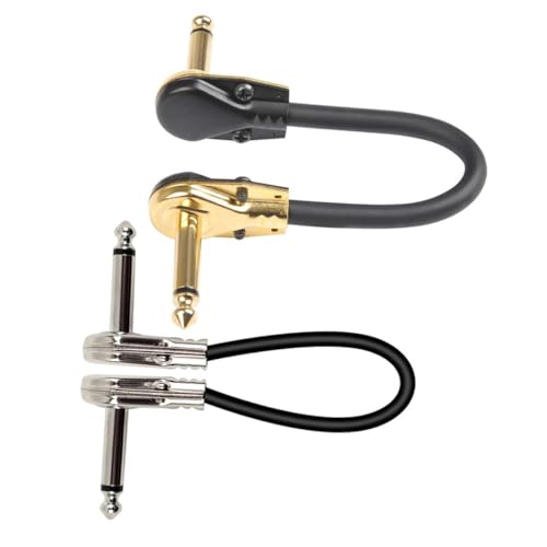 SECFOU 2Stücke Gitarreneffektkabel Flachstecker Patchkabel für Gitarre Bass Mixer und Mehr Professionelle Audioverbindung für Musikinstrumente von SECFOU