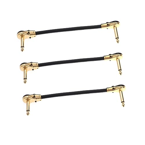 SECFOU 3 STÜCKE Instrumentenkabel mit Vergoldeten Steckern zu Doppelt Geschirmt Sauerstofffreies Kupfer Robustes Metallgehäuse Geeignet für Bass Keyboard und Effektpedale von SECFOU