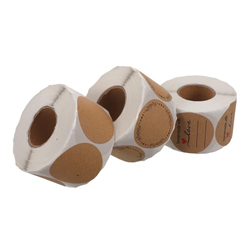 SECFOU 3 Stück Selbstklebende Runde Etiketten Aufkleber mit Starkem Kleber für Sichere Verpackung Versand Versiegelung Beschreibbare Klebeetiketten Rolle für Marmeladengläser und SECFOU 3 Stück Selbstklebende Runde Etiketten Aufkleber mit Starkem Kleber für Sichere Verpackung Versand Versiegelung Beschreibbare Klebeetiketten Rolle für Marmeladengläser und von SECFOU