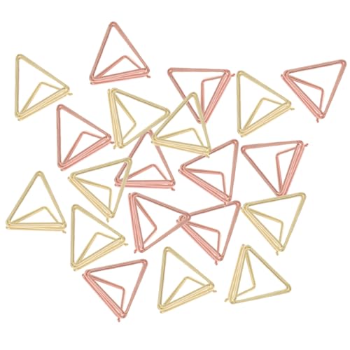 SECFOU 40 Stück Teiliges Metall Memo Clip Doppellagige Dreieckige Kartenhalter in Gold und Roségold Stabile Tischkarten und Fotoklammern für Notizen Namensschilder Party und von SECFOU