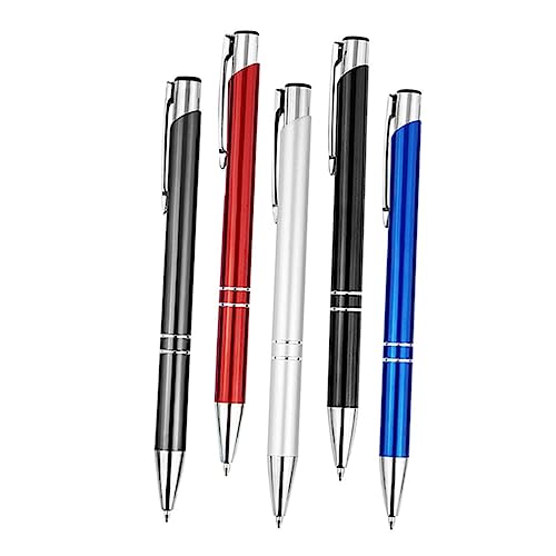 SECFOU 5 Stück Metall Kugelschreiber, Schreibstift Für Den Täglichen Gebrauch, Business Kugelschreiber, Druckschreibstift, Schreibzubehör, Schreibkugelschreiber, Business Stift, von SECFOU