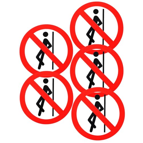SECFOU 5 Stück Teiliges Sicherheits Warnschild Nicht Anlehnen Selbstklebend Langlebige Warnaufkleber für Glatte Oberflächen Wie Stahl Metall Klare Muster Wetterbeständig Vielseitig von SECFOU