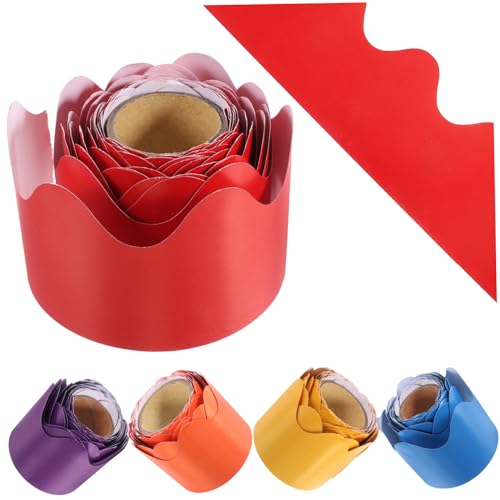 SECFOU 6 Rollen Selbstklebende Wellenförmige Bulletin Board Borders in Rot Grün Gelb Orange Klassenzimmer Dekoration Aufkleber für Pinnwand Schwarze Tafel und Schulbordüren Trim SECFOU 6 Rollen Selbstklebende Wellenförmige Bulletin Board Borders in Rot Grün Gelb Orange Klassenzimmer Dekoration Aufkleber für Pinnwand Schwarze Tafel und Schulbordüren Trim von SECFOU